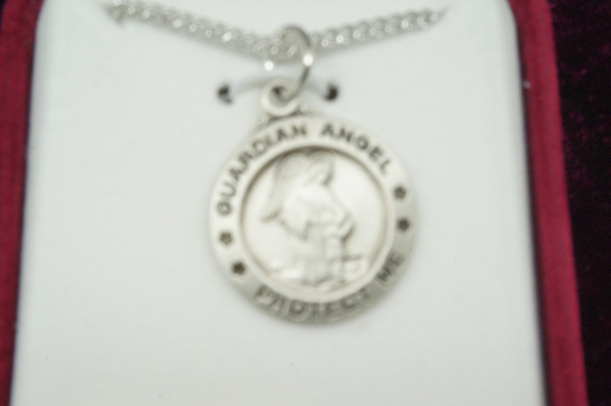 Sterling Silver Guardian Angel Medal 5/8" - Unique Catholic Gifts