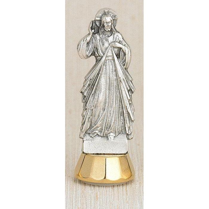 Divine Mercy Mini Statue Adhesive Bottom. 3" - Unique Catholic Gifts