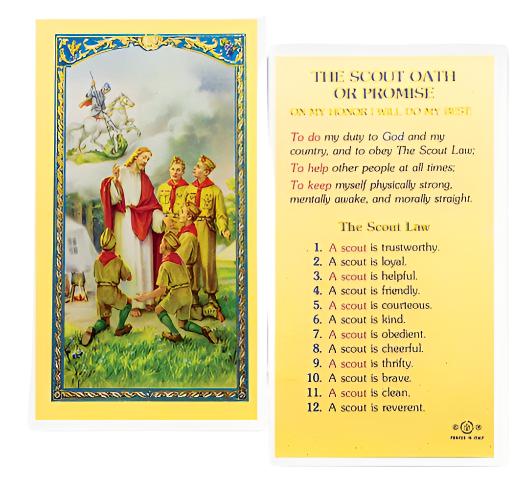 The Boy Scout Oath of Promise Laminated Holy Card - Unique Catholic Gifts