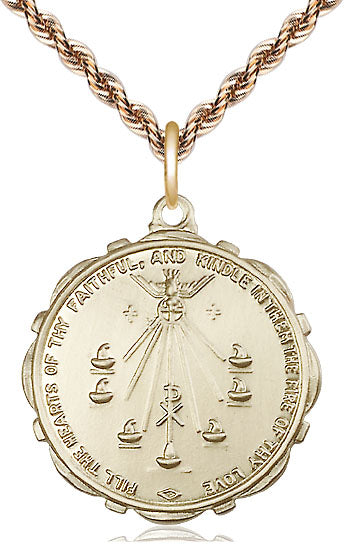 14kt Gold Filled Seven Gifts Pendant on a Gold Filled Chain - Unique Catholic Gifts