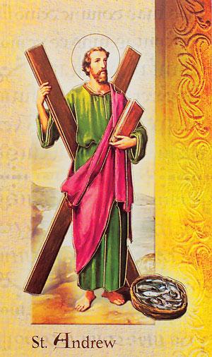 Biography Card of St. Andrew - Unique Catholic Gifts