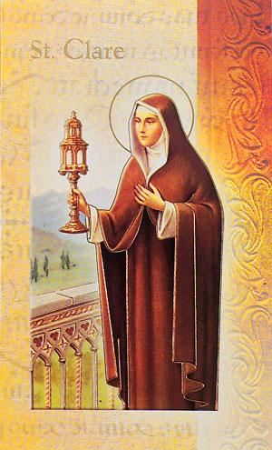 Biography Card of St. Clare - Unique Catholic Gifts