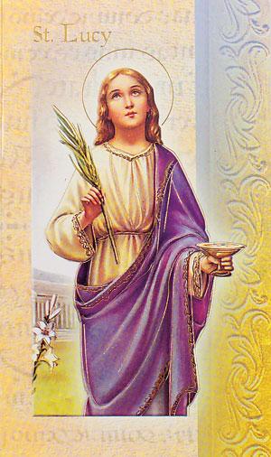 Biography Card of St. Lucy - Unique Catholic Gifts