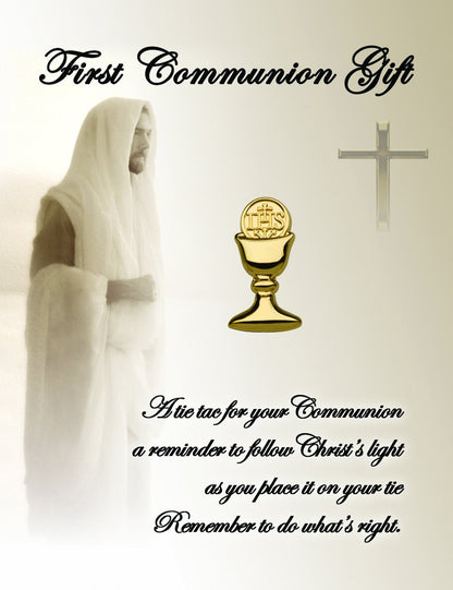 First Communion Chalice Tie Pin (Gold) - Unique Catholic Gifts