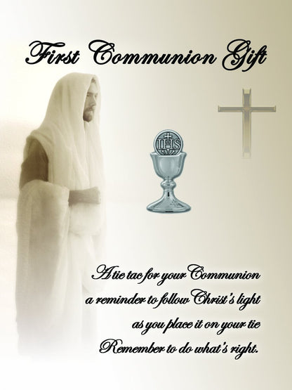 First Communion Chalice Tie Pin (Silver) - Unique Catholic Gifts