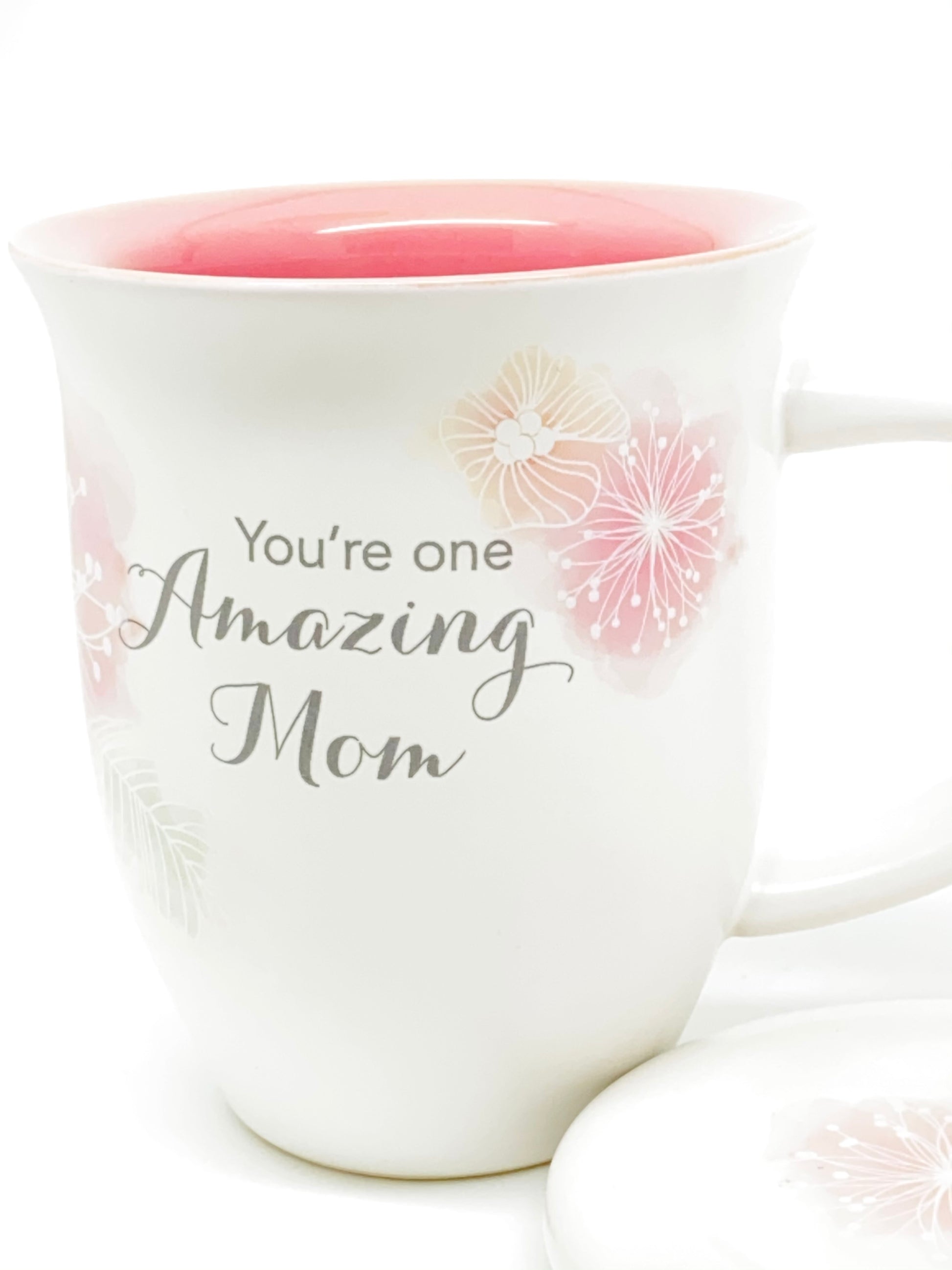 Amazing Mom Mug & Coaster Set- Floral Design - Unique Catholic Gifts