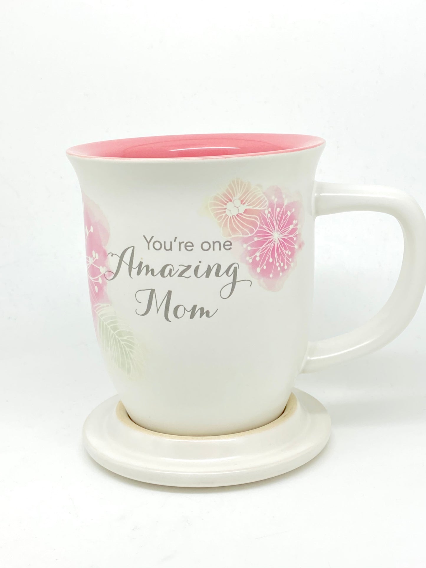 Amazing Mom Mug & Coaster Set- Floral Design - Unique Catholic Gifts