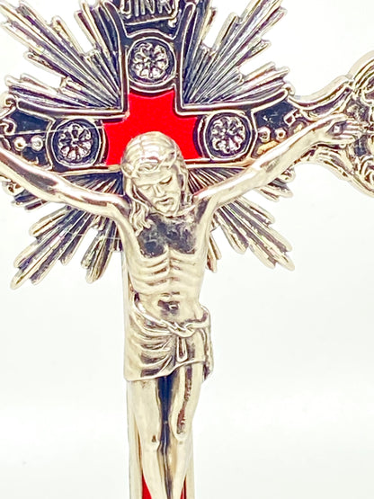 Silver Standing Crucifix  12" - Unique Catholic Gifts