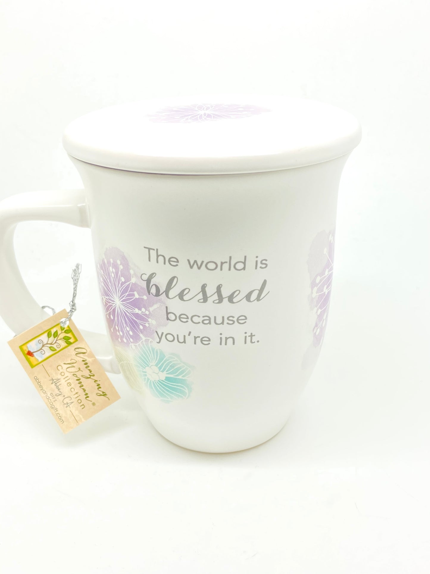 Amazing Woman Mug & Coaster Set- Floral Design - Unique Catholic Gifts