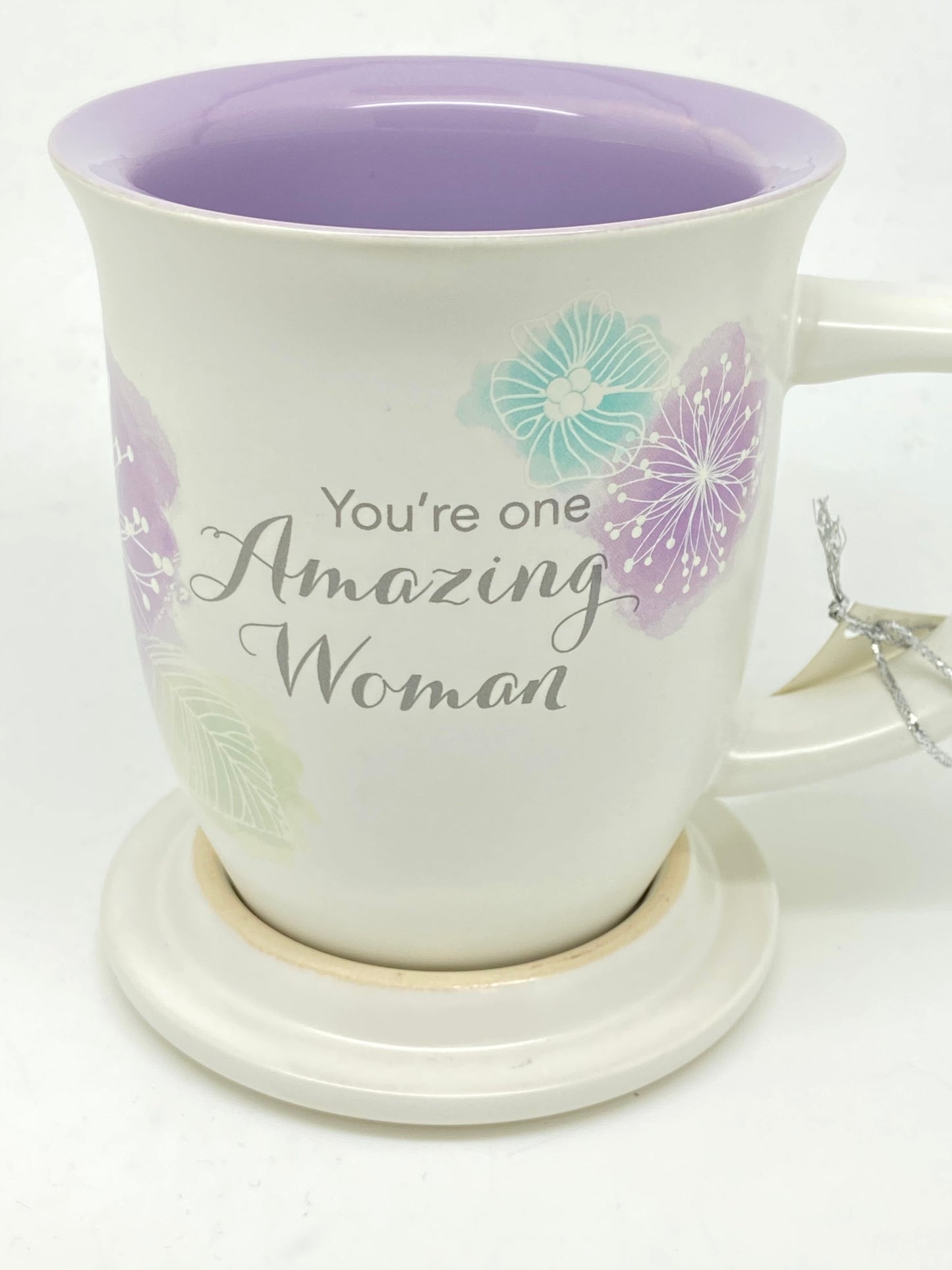 Amazing Woman Mug & Coaster Set- Floral Design - Unique Catholic Gifts