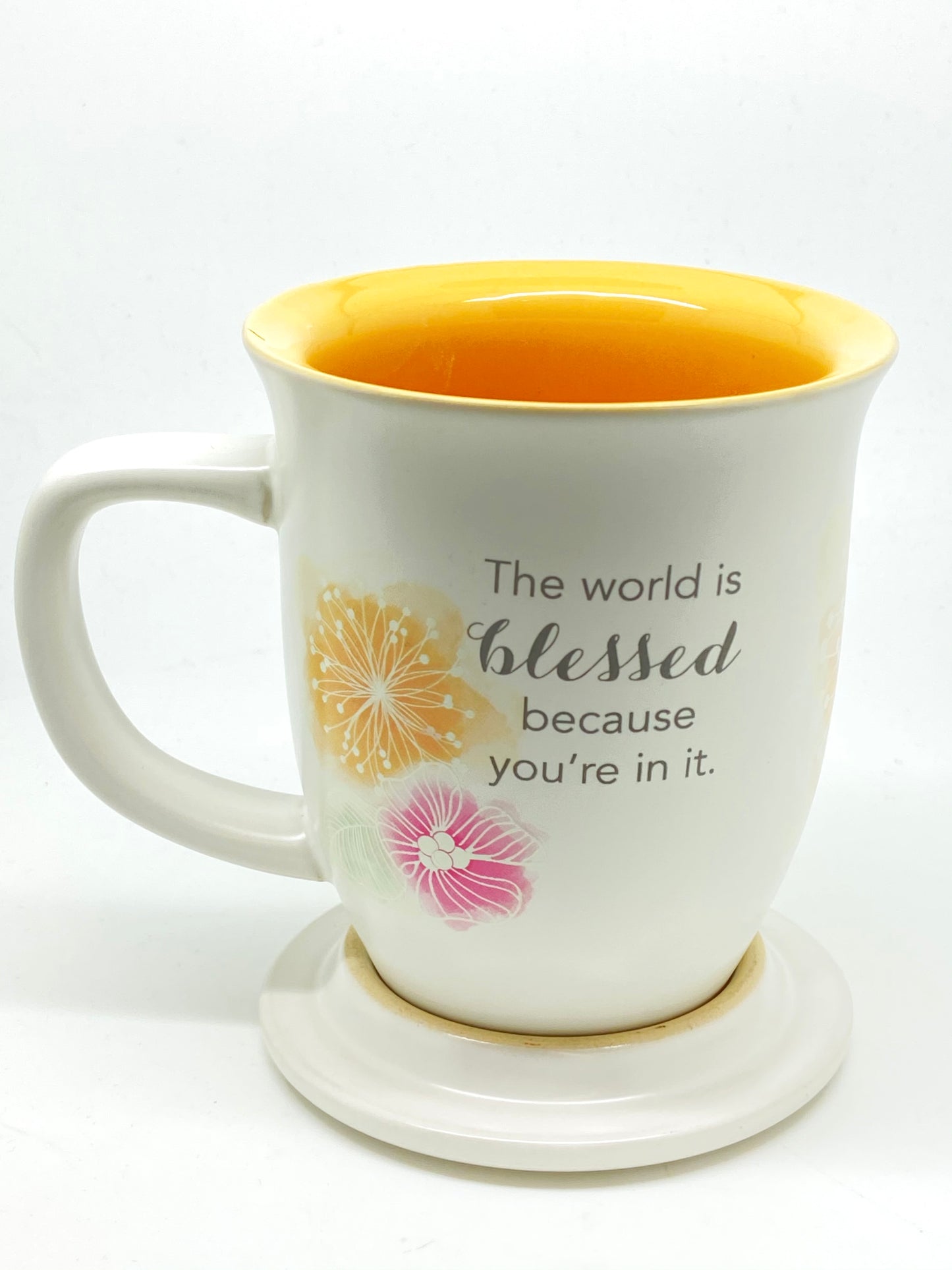 Amazing Daughter Mug & Coaster Set- Floral Design - Unique Catholic Gifts