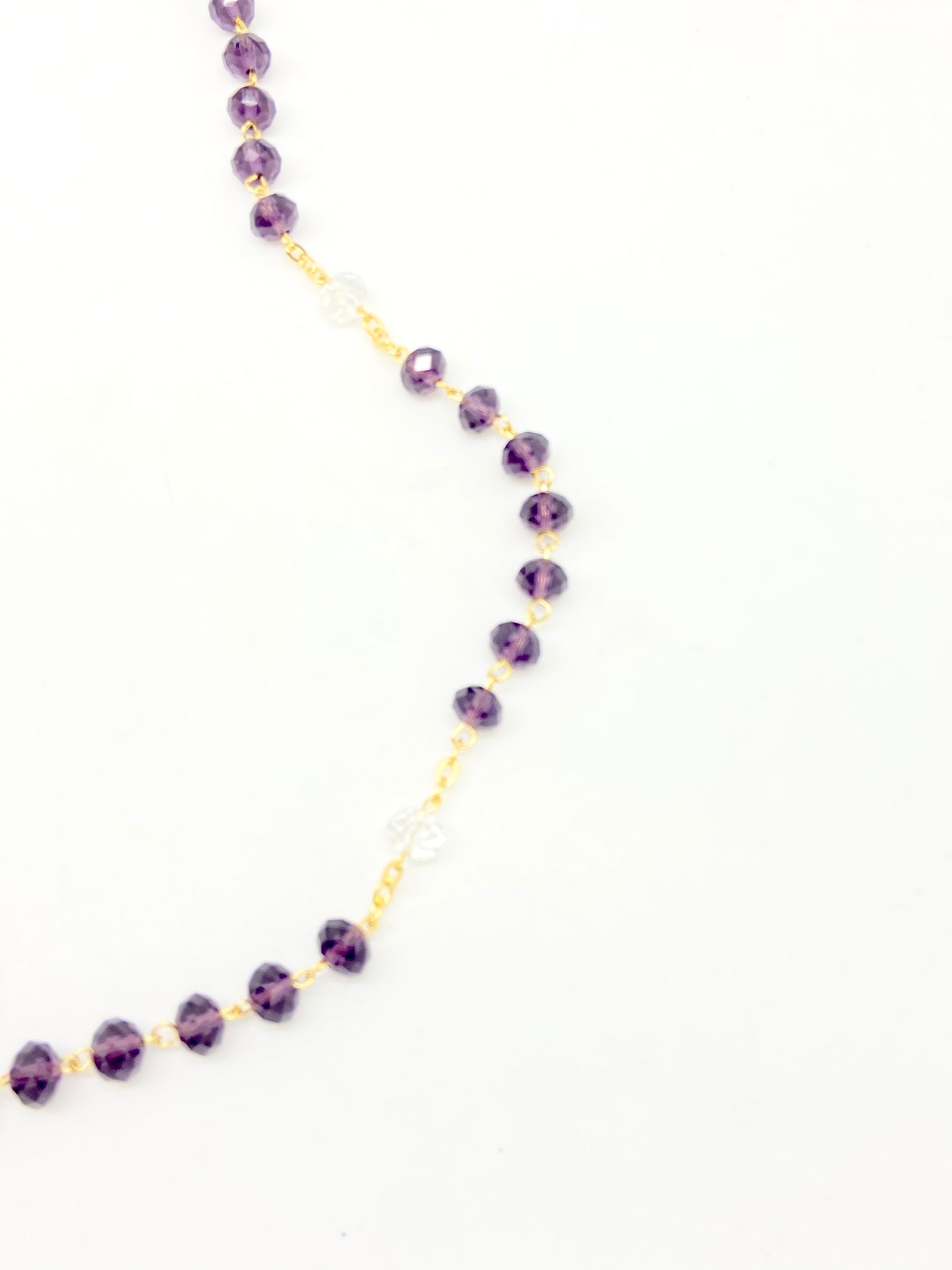 Seven Sorrows Purple Crystal Rosary -Gold - Unique Catholic Gifts