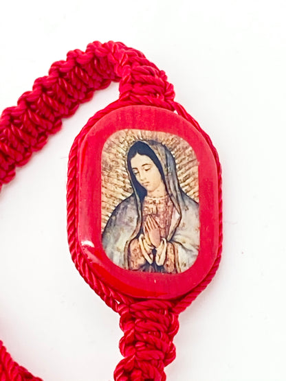 Our Lady of Guadalupe Red Bracelet Large Image - Unique Catholic Gifts