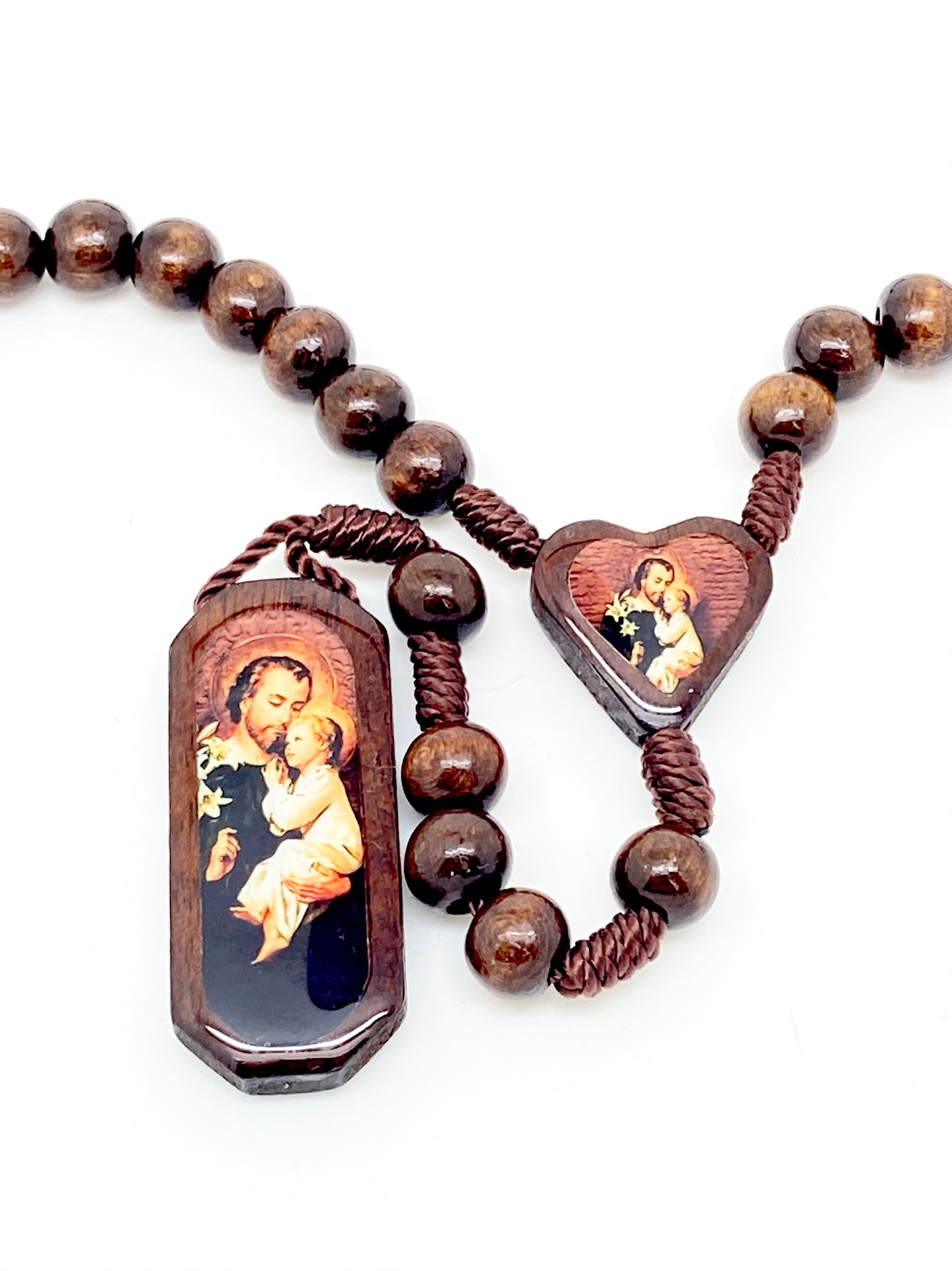 S. Joseph Wood Bead Rosary - Unique Catholic Gifts