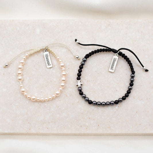 Forever One Morse Code Bracelet Set - Unique Catholic Gifts