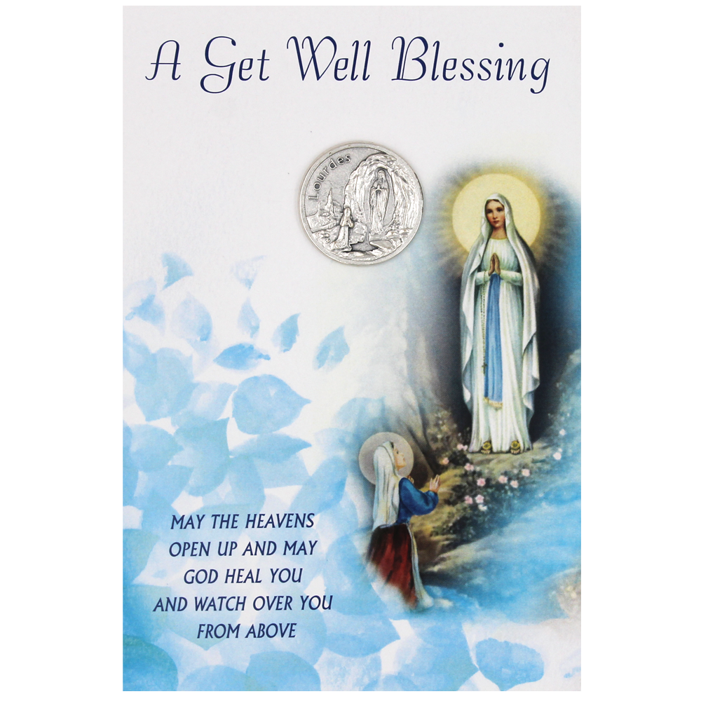 Get Well Blessing Token Gift Greeting Card - Unique Catholic Gifts