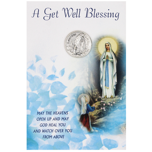 Get Well Blessing Token Gift Greeting Card - Unique Catholic Gifts