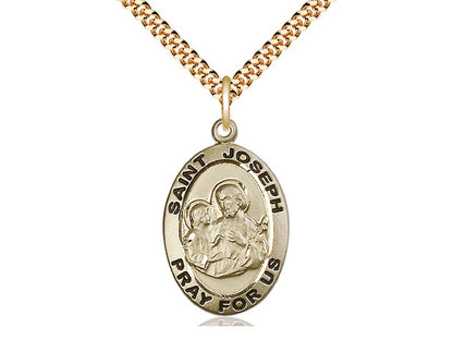 Gold Filled St Joseph Pendant (1 x 5/8") - Unique Catholic Gifts