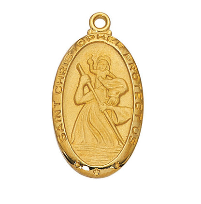 Gold Saint Christopher Medal 1 /8" - Unique Catholic Gifts