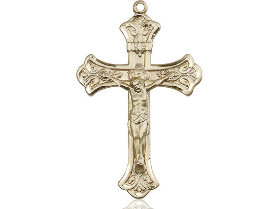 Gold Filled Crucifix Pendant (1 1/8") - Unique Catholic Gifts