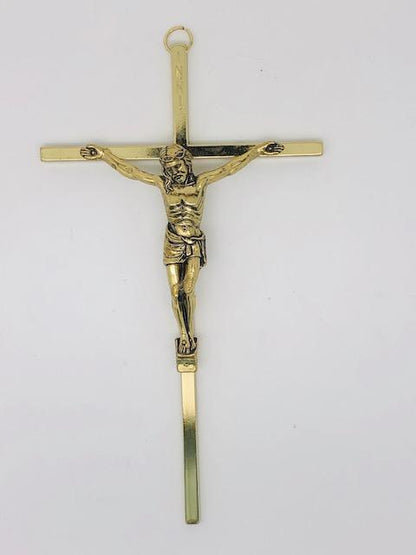 Gold Wall Crucifix 8" - Unique Catholic Gifts