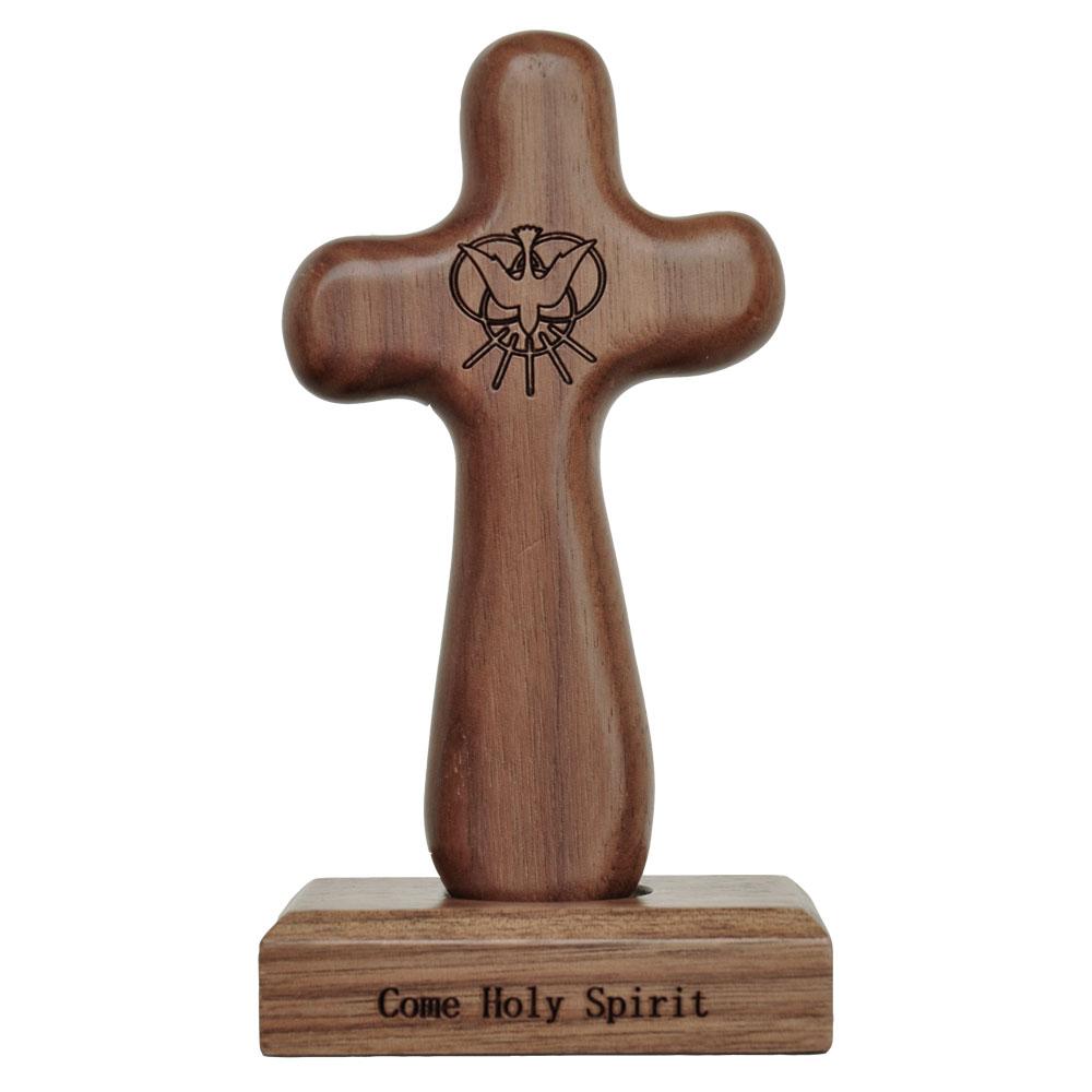 Holy Spirit Hand Cross with Magnetic Base (5") - Unique Catholic Gifts