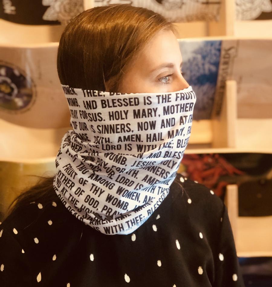 Hail Mary Face/Neck Gaiter Mask, - Unique Catholic Gifts