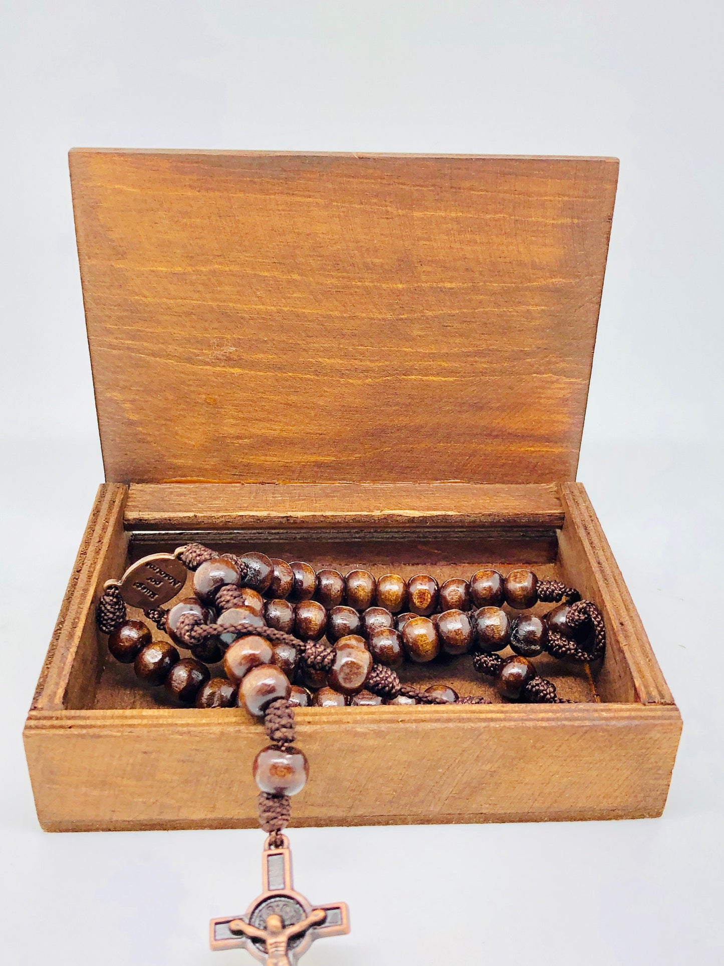 St Jude Wood Rosary Box with Wood Rosary - Unique Catholic Gifts