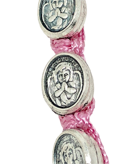 Pink Guardian Angel Rosary Bracelet - Unique Catholic Gifts