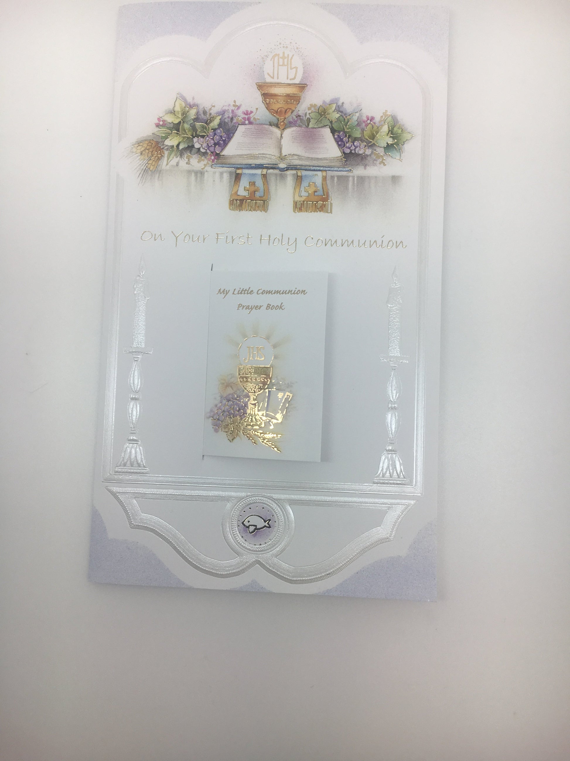 First Holy Communion Greeting Card. (embossed) - Unique Catholic Gifts