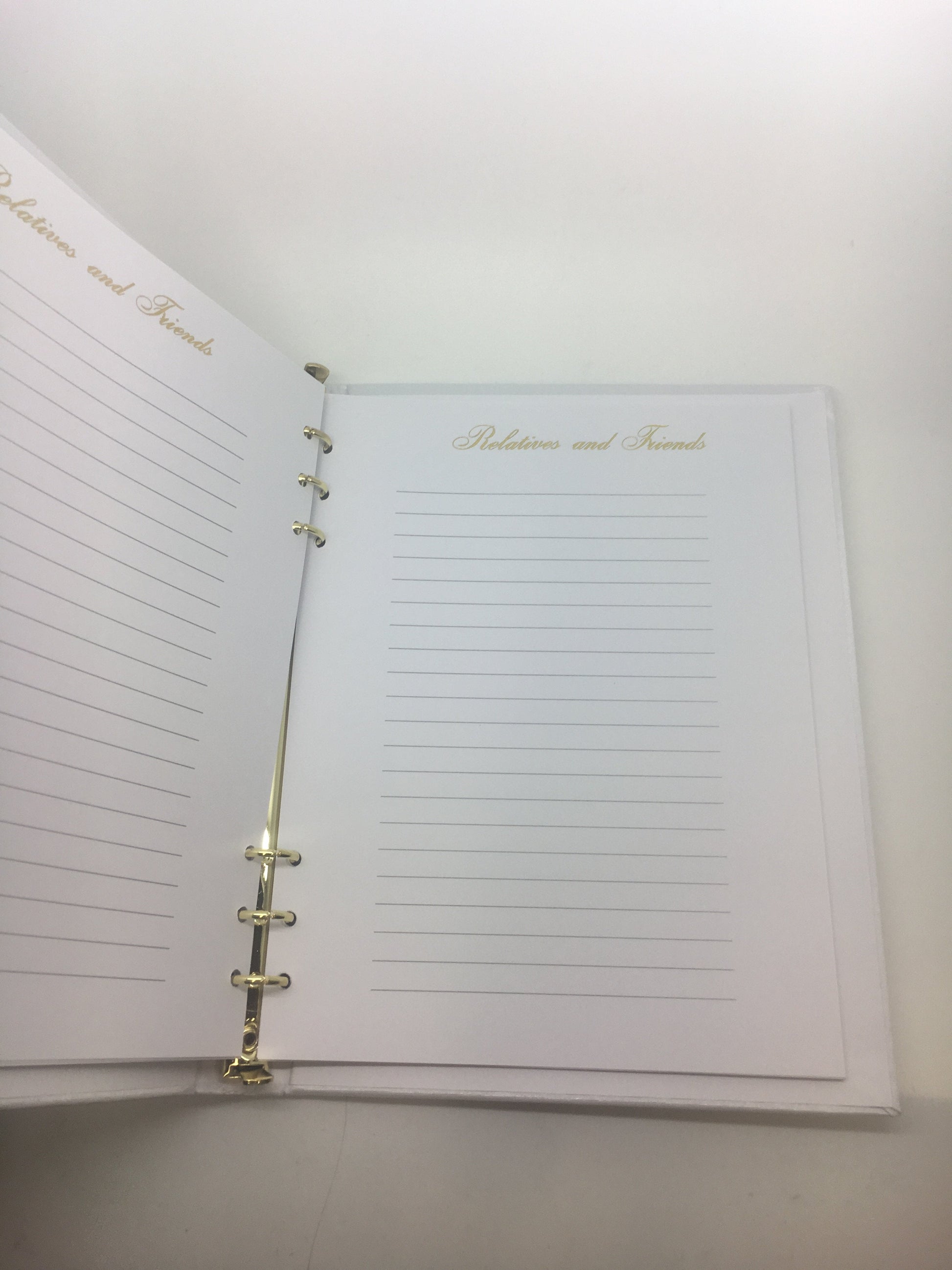 Funeral Memorial Registration Book White with Gold Cross - Unique Catholic Gifts