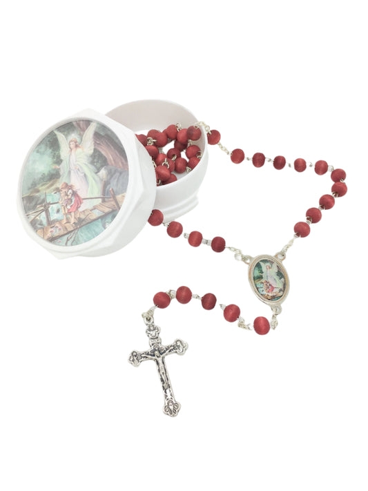 Guardian Angel Rose Scented Rosary in Matching Box - Unique Catholic Gifts