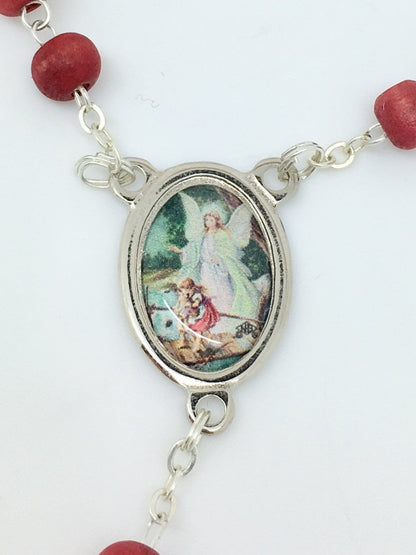 Guardian Angel Rose Scented Rosary in Matching Box - Unique Catholic Gifts