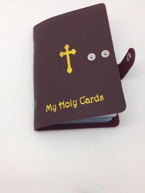 Holy Card Maroon Wallet ( Maroon Leatherette) - Unique Catholic Gifts