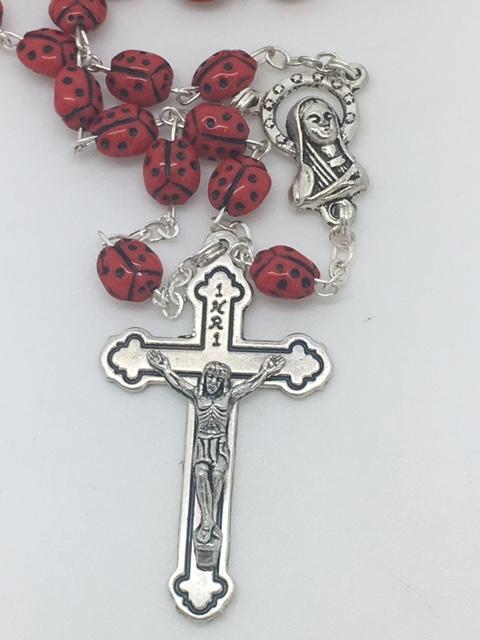 Ladybug Rosary " Our Lady's Bug" (7MM) - Unique Catholic Gifts