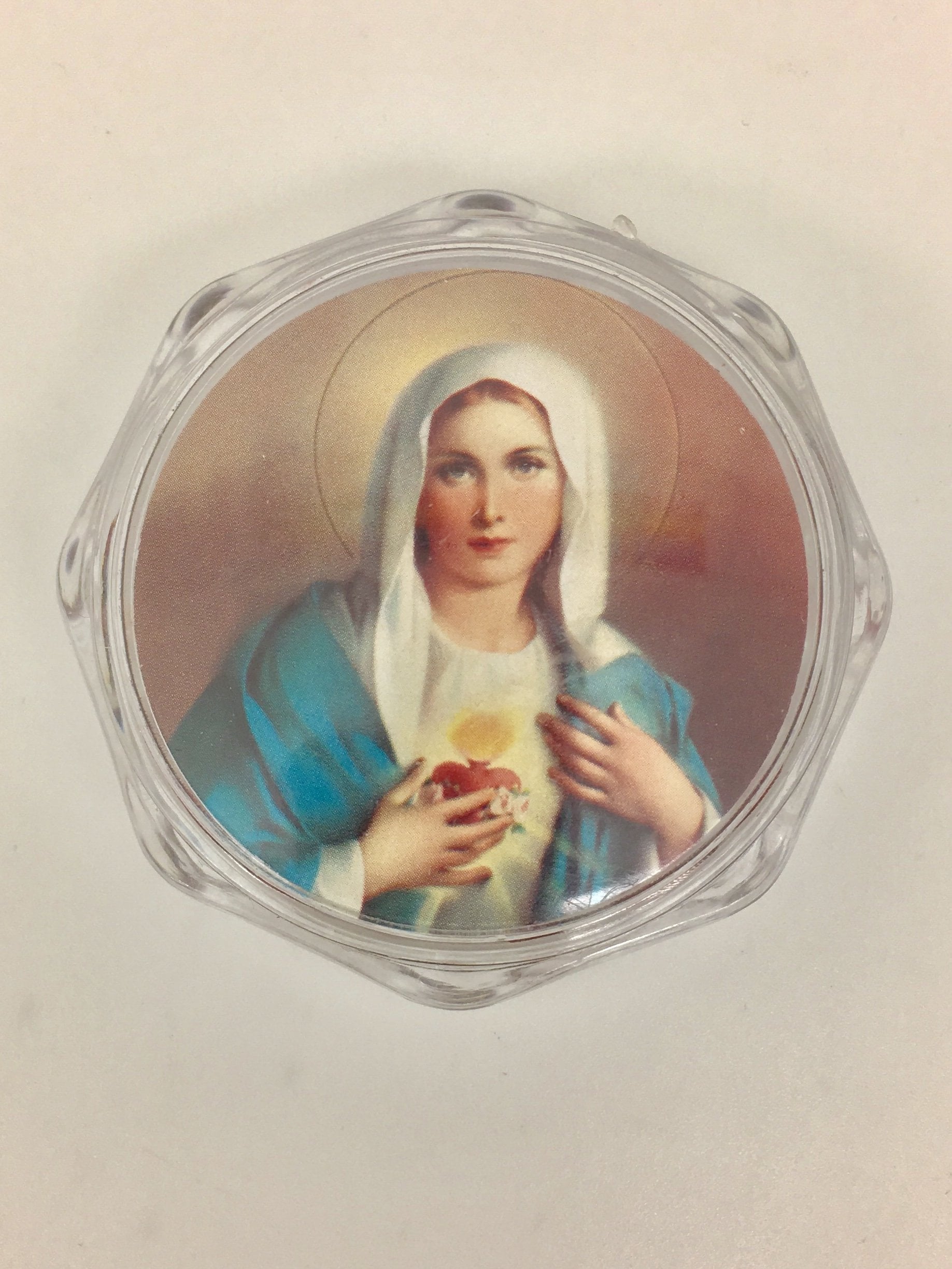 Immaculate Heart Wood Rose Scented Rosary in Matching Clear Box - Unique Catholic Gifts