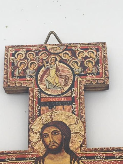 Wood San Damiano Cross/Crucifix (5 1/2") - Unique Catholic Gifts