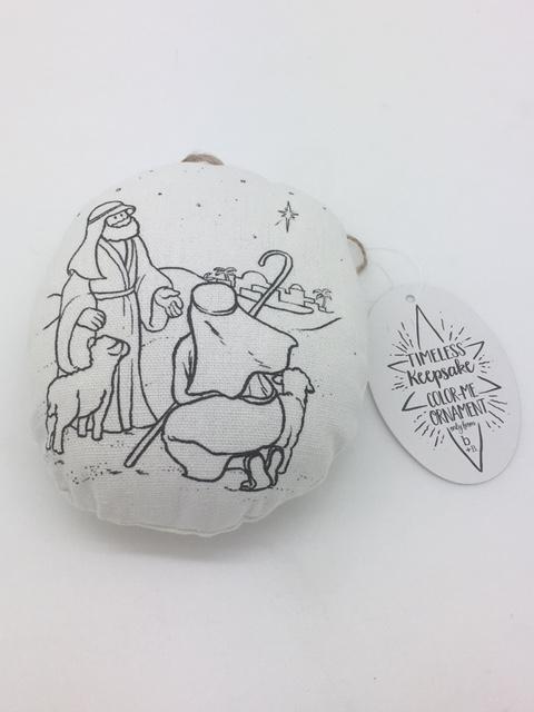 Color Your Own Ornament "Shepherds" (Stuffed Fabric) - Unique Catholic Gifts