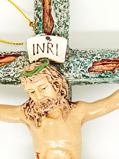 Hand Painted Crucifix  8" - Unique Catholic Gifts