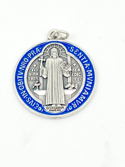 Colored Saint Benedict Medal 1 1/4" - Unique Catholic Gifts