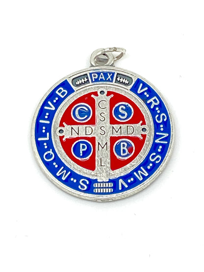 Colored Saint Benedict Medal 1 1/4" - Unique Catholic Gifts