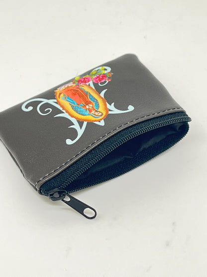 Our Lady of Guadalupe Black Leatherette Rosary Pouch - Unique Catholic Gifts