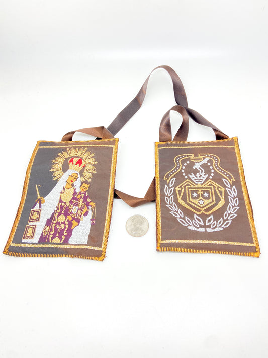 Extra Large Our Lady of Mount Carmel Brown Scapular 5 1/2 x 4" - Unique Catholic Gifts