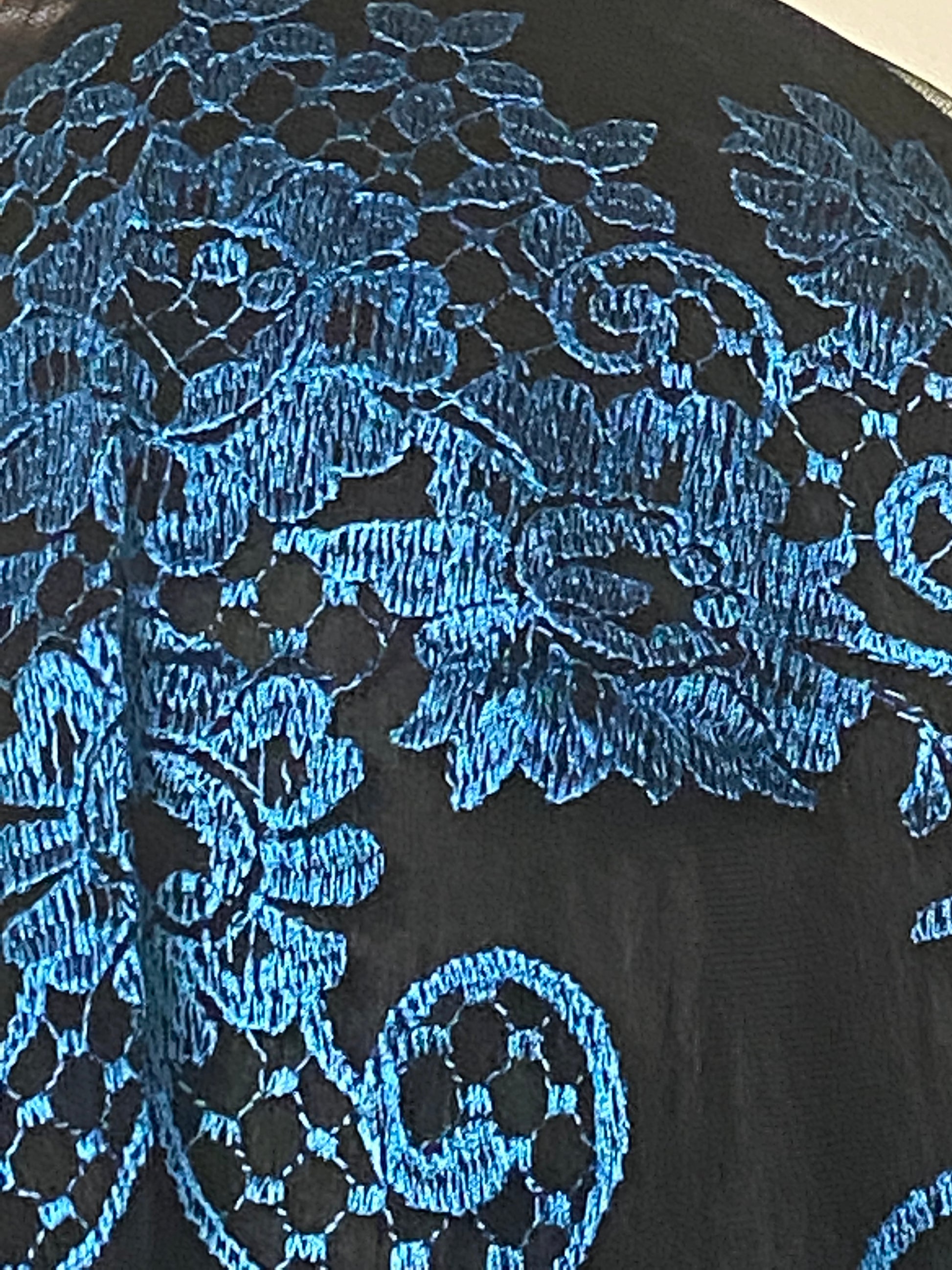 Black and Blue Lace Mantilla Chapel Spanish Veil 51" - Unique Catholic Gifts