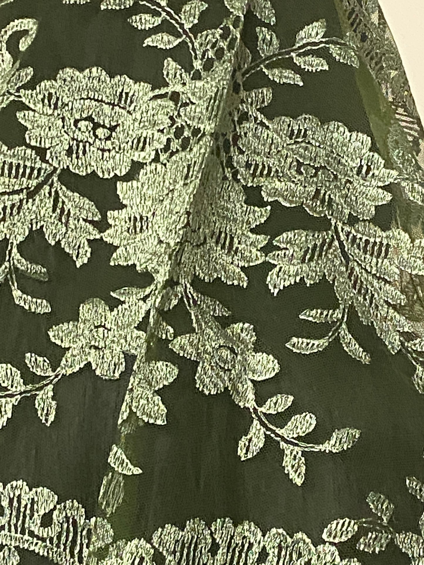 Olive Green Lace Mantilla Chapel Spanish Veil 51" - Unique Catholic Gifts