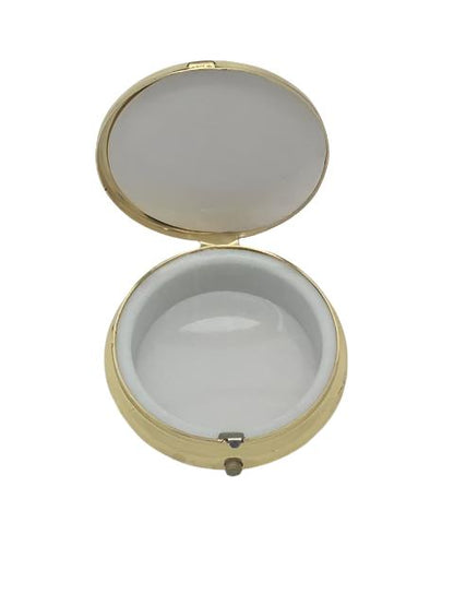 Gold and Silver JHS Pyx with Silver Candle (2 x 1/2") - Unique Catholic Gifts