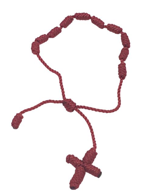 Red One Decade Corded Bracelet - Unique Catholic Gifts