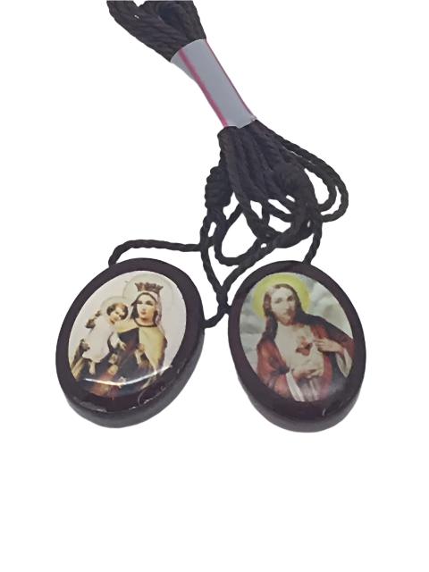 Oval Wood Scapular Long - Unique Catholic Gifts