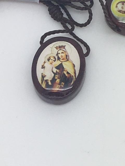 Oval Wood Scapular Long - Unique Catholic Gifts