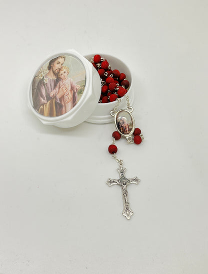 St. Joseph Rose Scented Rosary - Unique Catholic Gifts